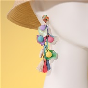 (7  25997)occidental style women color grape long style earrings Earring