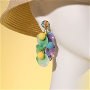 (8  26 63)occidental style women color grape long style earrings Earring