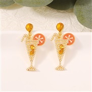 ( Orange) creative occidental style Modeling girl earrings earring
