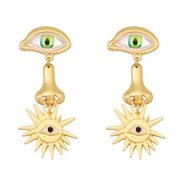 ( green) eyes sun temperament all-Purpose earrings ear stud