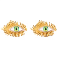 ( green) eyes temperament all-Purpose earrings ear stud woman