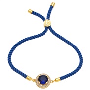 ( Dark blue)occidental style brief fashion embed color zircon bracelet samll retro high ropebrm