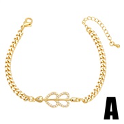 (A)occidental style fashion love bracelet samll embed zircon high Peach heart starfish bracelet womanbrm