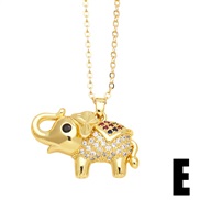 (E)occidental style elephant necklace woman temperament all-Purpose embed zircon gilded clavicle chainnkb