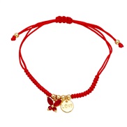 ( red) butterfly bracelet samll personality color embed zircon rope bracelet womanbrm