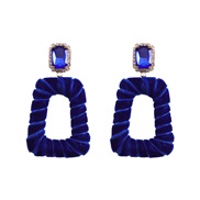 ( blue)occidental style wind fashion elegant geometry diamond Alloy earring lady all-Purpose Earring