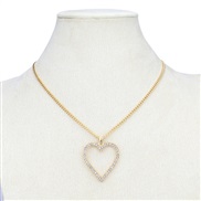 ( Goldpeach heart   necklace)occidental style  fashion brief Alloy pendant necklace woman earrings Peach heart set