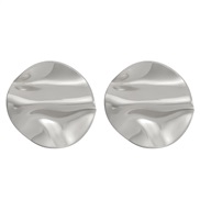 (  M  88) titanium steel geometry earringsins wind occidental style retro surface Irregular earrings medium Earring