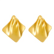 ( Gold   11743) titanium steel geometry earringsins wind occidental style retro surface Irregular earrings medium Earri