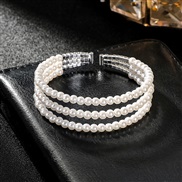 (Pearl 2)multilayer diamond Pearl bracelet wedding fully-jewelled Pearl bangle woman