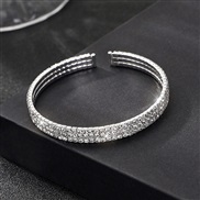 (3) fully-jewelled elasticity bangle more row diamond gold silver claw chain multilayer Rhinestone bracelet