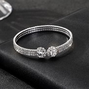 ( Silver) elasticity diamond bangle  gold silver color claw chain opening bride Rhinestone fully-jewelled woman