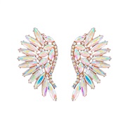 (A1581 color )embed colorful diamond wings earrings angel exaggerating earring occidental style wind fashion Earring