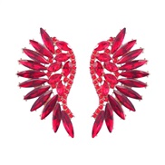 (A1583 red )embed colorful diamond wings earrings angel exaggerating earring occidental style wind fashion Earring