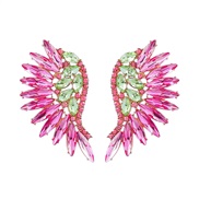 (A1585 green )embed colorful diamond wings earrings angel exaggerating earring occidental style wind fashion Earring