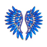 (A1586  sapphire blue )embed colorful diamond wings earrings angel exaggerating earring occidental style wind fashion E