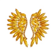 (A1587 gold yellow )embed colorful diamond wings earrings angel exaggerating earring occidental style wind fashion Earr