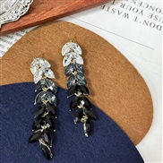 (A1416)color diamond tassel long style earrings fashion super high Earring occidental style wind exaggerating Earring