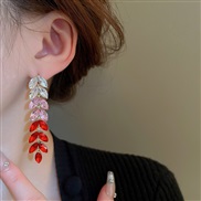 (A1579)color diamond tassel long style earrings fashion super high Earring occidental style wind exaggerating Earring