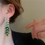 (A158 )color diamond tassel long style earrings fashion super high Earring occidental style wind exaggerating Earring