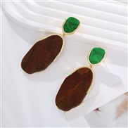 ( Dark brown)Acetate sheet earrings occidental style personality multilayer geometry earring brief temperament high ban