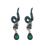 ( green)occidental style fully-jewelled snake exaggerating earrings trend retro high