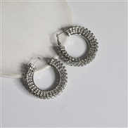 ( Silver)summer tree same style fully-jewelled exaggerating style earrings ear stud woman brilliant Round circle