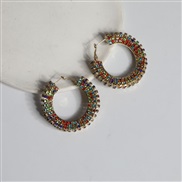 ( Color)summer tree same style fully-jewelled exaggerating style earrings ear stud woman brilliant Round circle