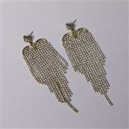 ( Gold)occidental style style fashion fully-jewelled love tassel earrings high long style ear stud silver Earringearrin