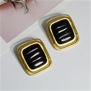 ( alluvial gold  black) tree black gold style long square earrings bronze retro square ear stud Earring womanearrings