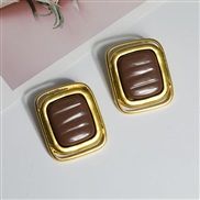 ( alluvial gold  Brown) tree black gold style long square earrings bronze retro square ear stud Earring womanearrings
