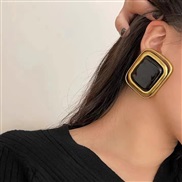 ( alluvial gold  black) tree black gold style long square earrings bronze retro square ear stud Earring womanearrings