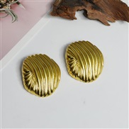 ( Gold)occidental style exaggerating tree style gilded Shells earrings woman samll high Oval silver ear stud Earring