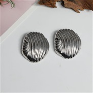 ( Silver)occidental style exaggerating tree style gilded Shells earrings woman samll high Oval silver ear stud Earring