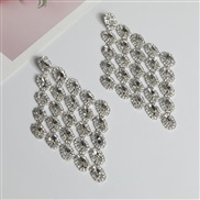 ( Silver)occidental style style exaggerating high Rhinestone diamond temperament long style rhombus earrings high ear s