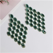 ( green)occidental style style exaggerating high Rhinestone diamond temperament long style rhombus earrings high ear stu