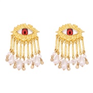 ( Goldred  Eye )occidental style medium style creative pendant Pearl tassel pattern eyes style lady temperament earrings