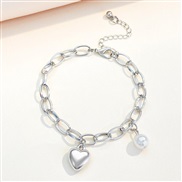 ( 3  White K 8431)occidental style brief fashion all-Purpose three-dimensional love Pearl pendant bracelet Korean style