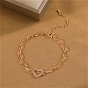 ( 6  gold KCgold   M 824)occidental style brief fashion all-Purpose three-dimensional love Pearl pendant bracelet Korea