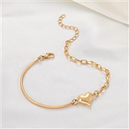 ( 8 KCgold 7344)occidental style brief fashion all-Purpose three-dimensional love Pearl pendant bracelet Korean style w