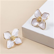 ( white)four flowers earrings romantic brief earrings earring gift temperament all-Purpose earrings