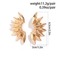 ( 3  Gold 3 69)occidental style Earring punk wind brief sector ear stud woman all-Purpose flowersearrings