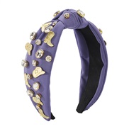 (purple)F Cowboy wind diamond Headband  fashion creative high Headband woman
