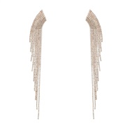 ( Gold)super claw chain long style tassel earrings exaggerating occidental style Earring woman banquet Rhinestone bride