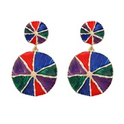 ( Color)enamel earrings occidental style Earring woman multilayer Round color Bohemian styleearrings
