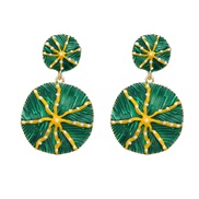 ( green)enamel earrings occidental style Earring woman multilayer Round color Bohemian styleearrings