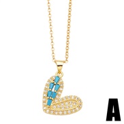 (A)occidental style Pearl love necklace woman temperament all-Purpose embed zircon gilded Peach heart clavicle chainnkb