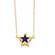 ( Dark blue)occidental style fashion Five-pointed star necklace woman personality creative gilded enamel clavicle chain