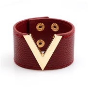 ( red) fashion occidental style width leather bangle trend ladyV Word