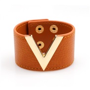 ( Orange) fashion occidental style width leather bangle trend ladyV Word